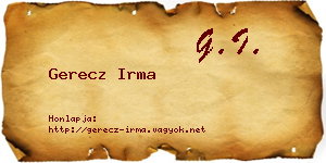 Gerecz Irma névjegykártya